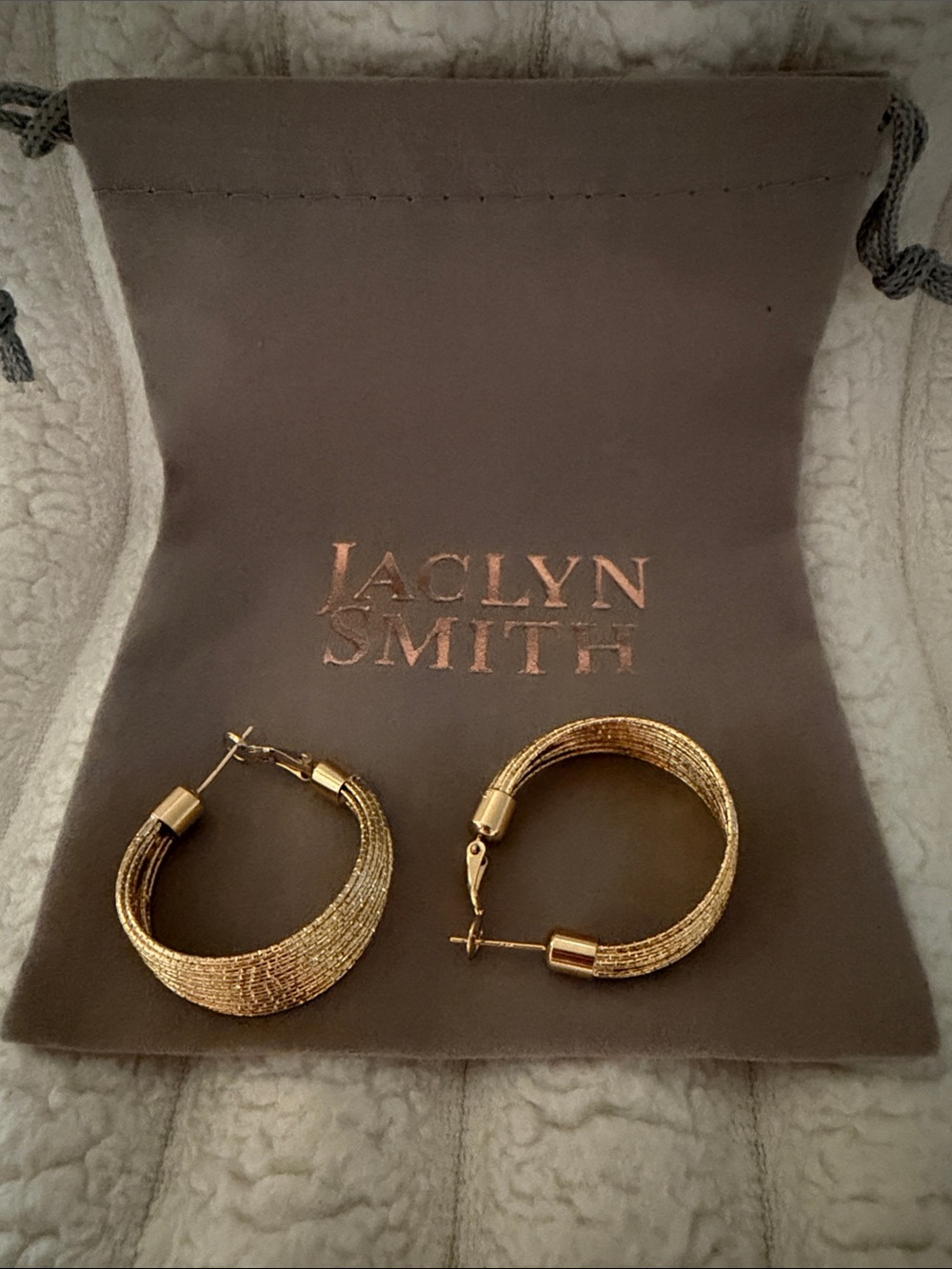 Jaclyn Smith Gold Woven Hoop Earrings